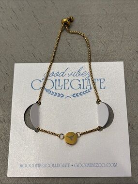 NWT Good Vibez Collegiate Gold Longhorn Bracelet